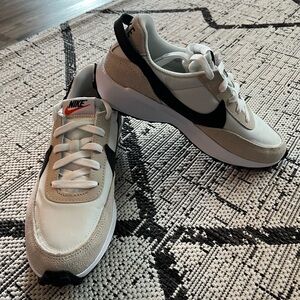 Nike Waffle Debut Women’s Cream and Black Athletic Shoes